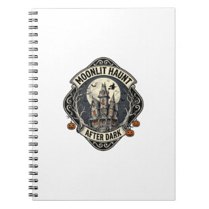 Caderno Espiral Camisa de Casa Assombrada Vintage Halloween Lua Br