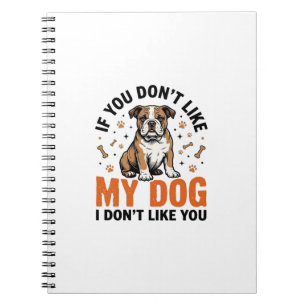 Caderno Espiral Camisa de Citação de Cachorro Engraçado Amante Vin