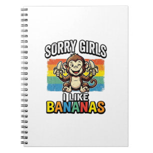 Caderno Espiral Camisa de Design de Gravura Vintage de Banana de M
