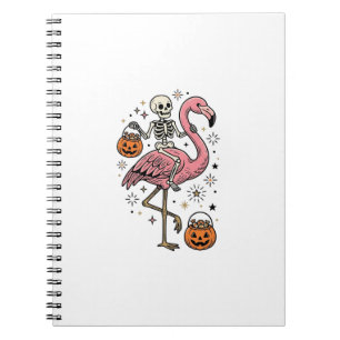 Caderno Espiral Camisa de Doce de Halloween de Flamingo Montado em