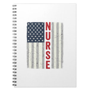 Caderno Espiral Camisa de Enfermeira com Bandeira Americana e Dese