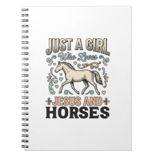 Caderno Espiral Camisa De Fé De Cavalo Vintage Menina Jesus E Cava