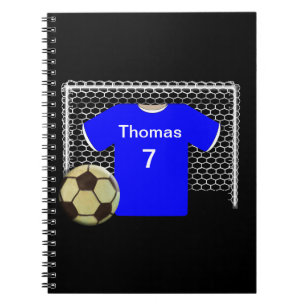 Caderno Espiral Camisa de Futebol Personalizada da Equipe Azul