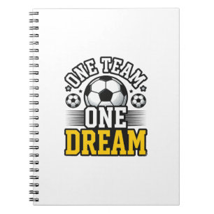 Caderno Espiral Camisa de Futebol Vintage One Team One Dream Desig