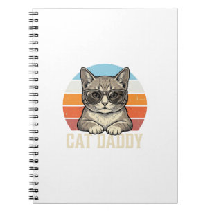 Caderno Espiral Camisa de Gato Legal Vintage Sunset Cat Daddy Desi