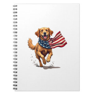 Caderno Espiral Camisa de Gravura Vintage do Retriever Dourado da 