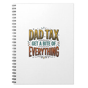 Caderno Espiral Camisa de Gravura Vintage Funny Dad Tax Design_1