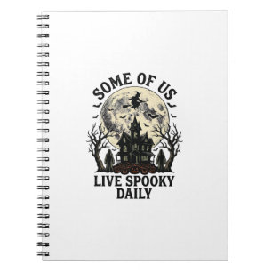 Caderno Espiral Camisa de Halloween Diária com Lua Assombrada Vint