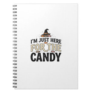 Caderno Espiral Camisa de Halloween Vintage Doces Chapéu de Bruxa 