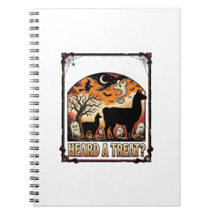 Caderno Espiral Camisa de Llama de Halloween Arte de Cemitério de 