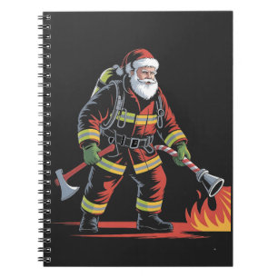 Caderno Espiral Camisa de Natal do Bombeiro XM como Papais noeis E