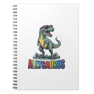 Caderno Espiral Camisa de óculos de sol de dinossauro Allysaurus V