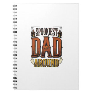 Caderno Espiral Camisa de Pai de Halloween Pai Assustador Gravação