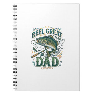 Caderno Espiral Camisa de Pai de Pesca Vintage Design de Pai Muito