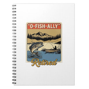 Caderno Espiral Camisa de Pesca Vintage O-Fish-Ally Aposentado Des