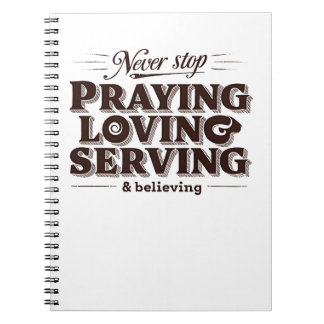 Caderno Espiral Camisa De Rezar Com Amor Serve - Aumentando A Fé C