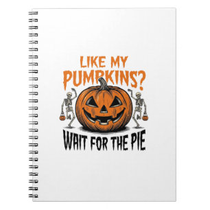 Caderno Espiral Camisa de Torta de Halloween de Abóbora Engraçada