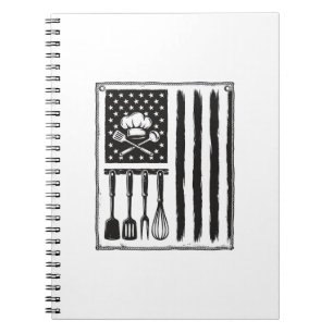 Caderno Espiral Camisa de Utensílios de Cozinha da Bandeira da Coz