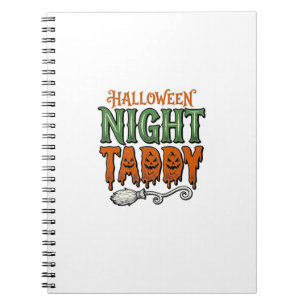 Caderno Espiral Camisa de Vassoura de Bruxa Vintage Taddy Noite de