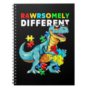 Caderno Espiral Camisa Diferente Dinossaur Dino Autism Aw