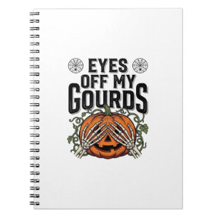 Caderno Espiral Camisa engraçada de abóbora Olhos fora das minhas