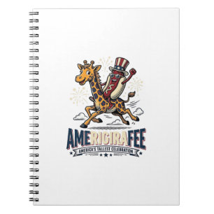 Caderno Espiral Camisa engraçada de cachorro-quente patriótico Ame