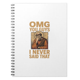 Caderno Espiral Camisa engraçada de citação religiosa vintage face