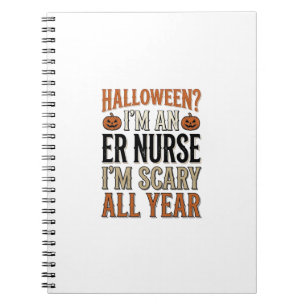 Caderno Espiral Camisa engraçada de enfermeira de PS Halloween ass