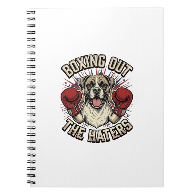 Caderno Espiral Camisa engraçada do cão de boxeador boxeando os od (Frente)