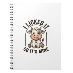 Caderno Espiral Camisa engraçada Eu Lambei Vaca Design de Fazenda 