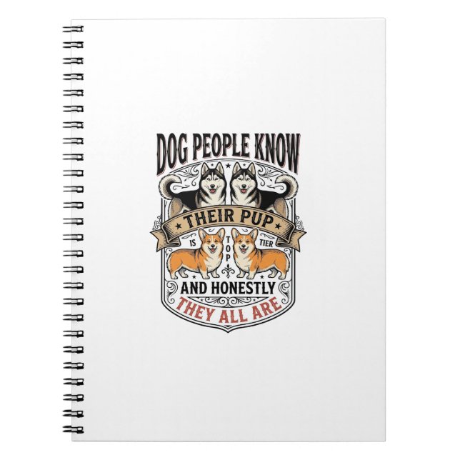 Caderno Espiral Camisa engraçada para amantes de cães com debate d (Frente)