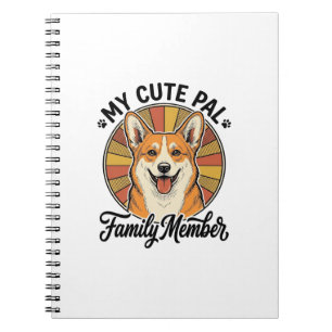 Caderno Espiral Camisa Família Corgi Design de Amante de Pet Vinta