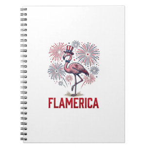 Caderno Espiral Camisa Flamerica Flamingo Patriótica Vintage Desig