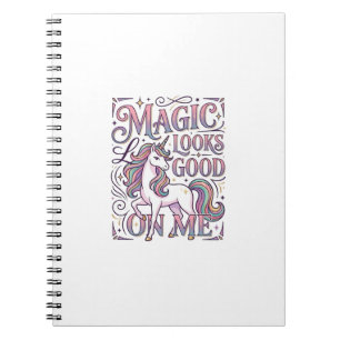 Caderno Espiral Camisa Gráfica da Moda Magia de Unicórnio Fica Bem