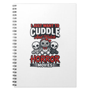 Caderno Espiral Camisa Gráfica Vintage de Abraço de Filme de Terro
