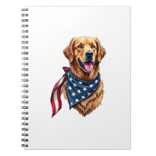 Caderno Espiral Camisa Gravada Vintage do Golden Retriever America