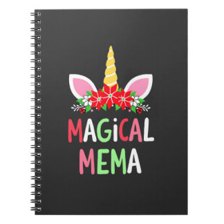 Caderno Espiral Camisa Mágica Mema Unicórnio Natal Camisa de Pijam
