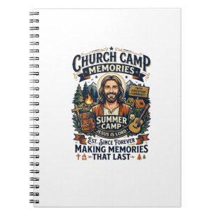 Caderno Espiral Camisa Nostalgia VBS Jesus Church Camp Baseada na