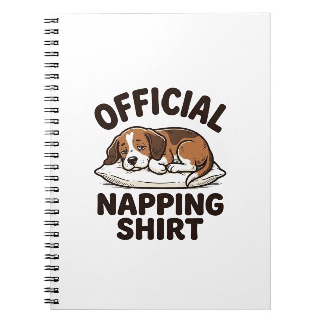 Caderno Espiral Camisa Oficial de Cochilo Cachorro Sonolento Desig (Frente)