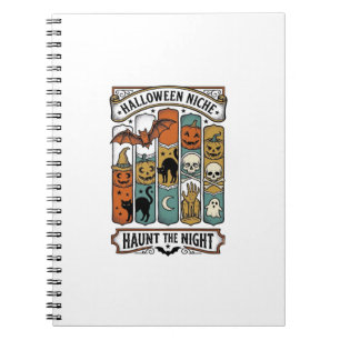 Caderno Espiral Camisa Retro de Halloween com Listra Assustadora V