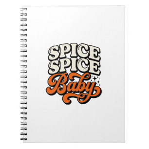 Caderno Espiral Camisa Spice Spice Baby Tipografia Vintage Retro D
