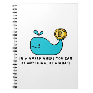Caderno Espiral Camisa-T de Baleia de Bitmoney