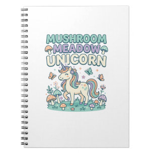 Caderno Espiral Camisa Unicórnio Fungo Prado Unicórnio T-Shirt Des