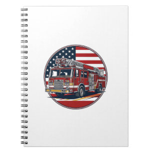 Caderno Espiral Camisa Vector Círculo Bandeira Americana Caminhão 