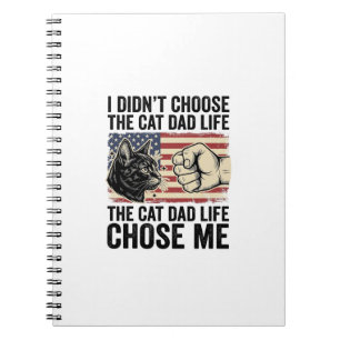 Caderno Espiral Camisa Vetorial Patriótica da Vida de Gato de Papa