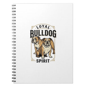 Caderno Espiral Camisa Vintage Bulldog Camiseta de Gravura de Bull