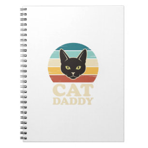 Caderno Espiral Camisa Vintage Cat Daddy Black Cat Retro Sunset De