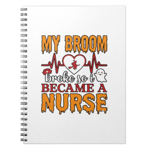 Caderno Espiral Camisa Vintage Engraçada de Enfermeira de Hallowee