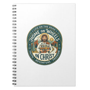 Caderno Espiral Camisa Vintage Jesus RV Camper Life Gráfico Cristã