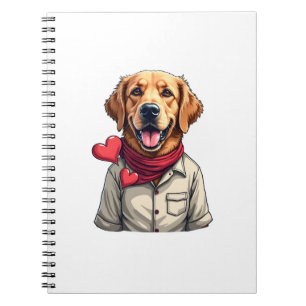 Caderno Espiral Camisa Vintage Patriota Amante do Golden Retriever